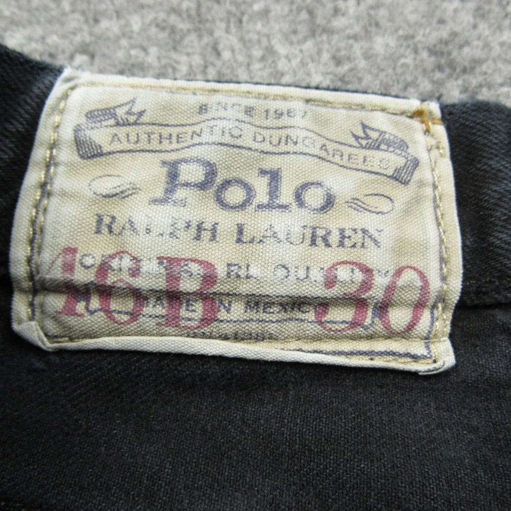 Polo Ralph Lauren Jeans Mens 46Bx30 Black Hampton‎ Straight Denim Classic Casual